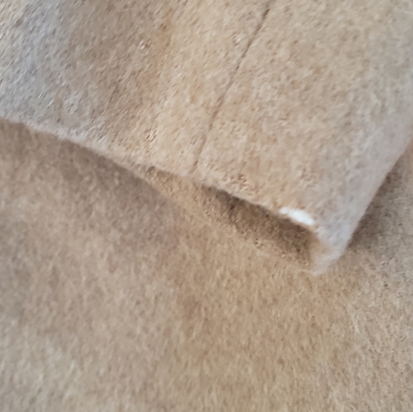 Talbots Womens Pure Camel Hair Blazer 14 FLAWS Tan Vintage 2 Button Long - Picture 14 of 14